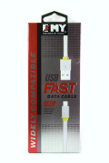 USB-кабель Lightning EMY MY-444 плоский белый, 1 м
