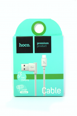 Кабель micro USB Hoco UPM10 угловой, силиконовый, белый