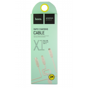 Универсальный кабель micro USB + iPhone 5+ Type C, Hoco X1, силиконовый, белый, 1 метр