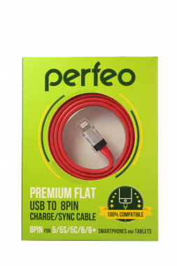 USB-кабель для iPhone 5/6 Perfeo i4501, красный