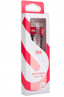 Кабель micro USB Ubik UM01, carbon, красный