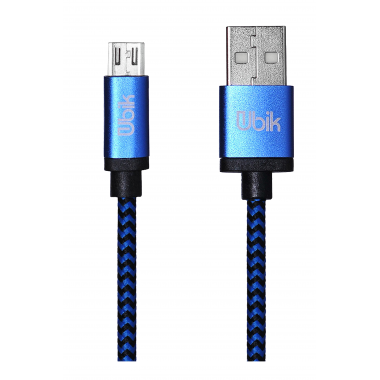 Кабель micro USB Ubik UM03, нейлоновая обмотка, синий
