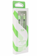 Кабель Lightning для iPhone Ubik UL03, нейлоновая обмотка, зеленый