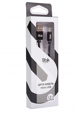 Кабель micro USB Ubik UM01, carbon, черный