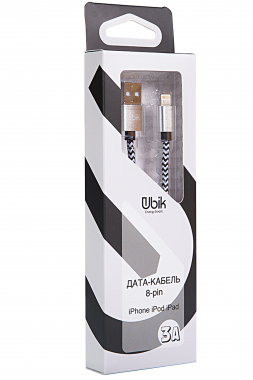 Кабель micro USB Ubik UM03, нейлоновая обмотка, белый