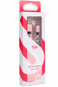 Кабель micro USB Ubik UM07, нейлоновая обмотка, розовый