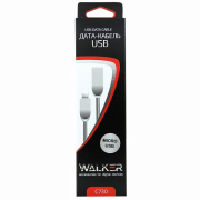 Кабель micro USB  Walker C730 серебрянный, 1м
