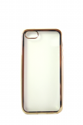 Прозрачный силиконовый чехол с золотым бампером для iPhone 6