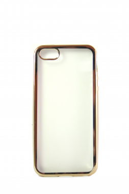 Прозрачный силиконовый чехол с золотым бампером для iPhone 5