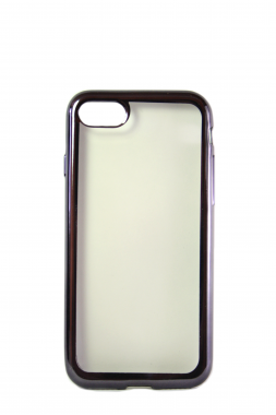 Прозрачный силиконовый чехол с черным бампером для iPhone 7