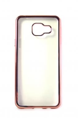 Прозрачный силиконовый чехол с розовым бампером для Samsung A3 2016 (A310)
