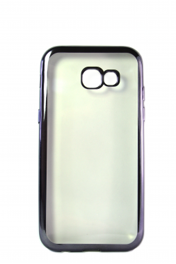 Прозрачный силиконовый чехол с черным бампером для Samsung A3 2017 (A320)