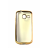 Прозрачный силиконовый чехол с золотым бампером для Samsung J1 mini (J105)