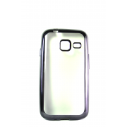 Прозрачный силиконовый чехол с черным бампером для Samsung J1 mini (J105)
