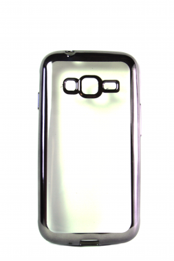 Прозрачный силиконовый чехол с черным бампером для Samsung J1 mini Prime (J106)