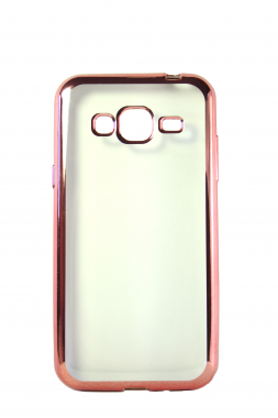 Прозрачный силиконовый чехол с розовым бампером для Samsung J3 2016