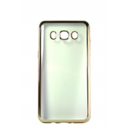 Прозрачный силиконовый чехол с золотым бампером для Samsung J5 2016