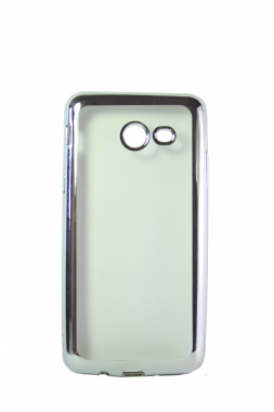 Прозрачный силиконовый чехол с серебряным бампером для Samsung J5 2017