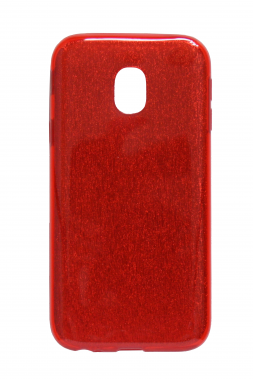 Силиконовая накладка Fashion case для Samsung J5 2017 (J530) красная с блестками