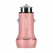Автомобильная зарядка Hoco Z7 2.4A  + 2 USB розовый перламутр