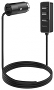 Автомобильная зарядка Hoco Z17B, разветвитель на 4 USB, цвет черный