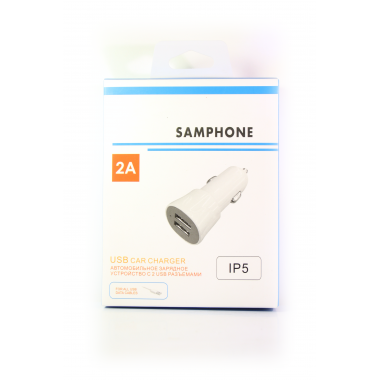 АЗУ Samphone 2USB с кабелем для iPhone 5/5s