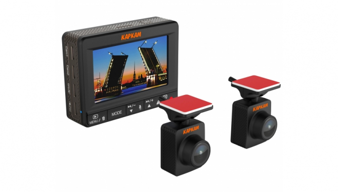 Видеорегистратор Каркам ДУО две камеры FullHD, GPS-информер