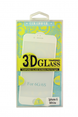 Защитное стекло для iPhone 6 белое 3D Colorfull