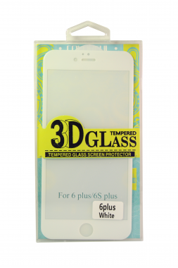 Защитное стекло белое для iPhone 6+ 5D Colorfull