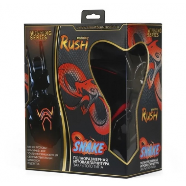 Компьютерная гарнитура SmartBuy RUSH SNAKE черно-красные с микрофоном