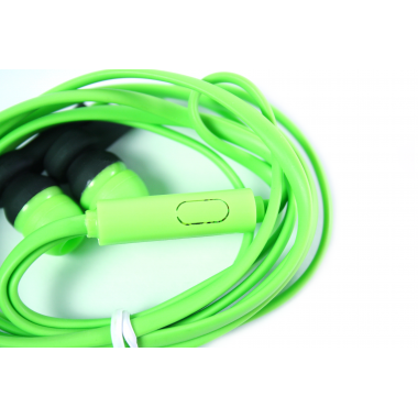 Наушники Walker H330 Soft touch гарнитура зеленые (с микрофоном и кнопкой ответа)