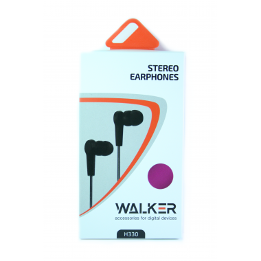 Наушники Walker H330 Soft touch гарнитура фиолетовые (с микрофоном и кнопкой ответа)