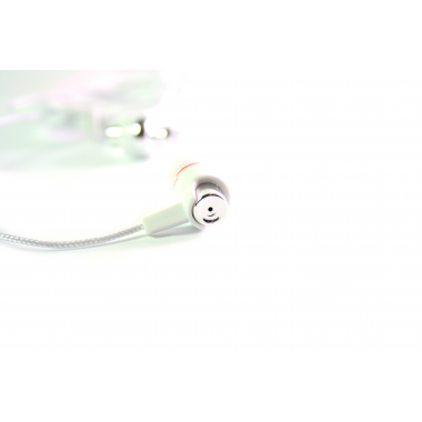Наушники Walker H520 гарнитура белые (с микрофоном и кнопкой ответа) матерчатый провод, угловой разъем