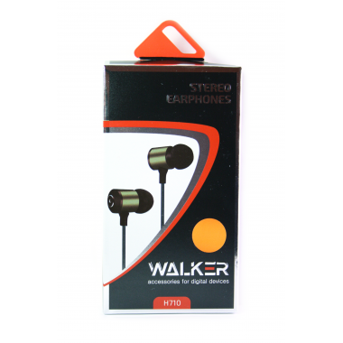 Наушники Walker H710 "Металл" гарнитура оранжевые (с микрофоном и кнопкой ответа)