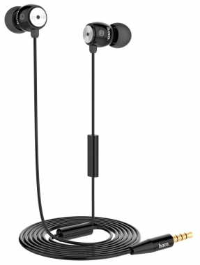 Наушники Hoco EPM01 вставные (затычки) с микрофоном, цвет черный