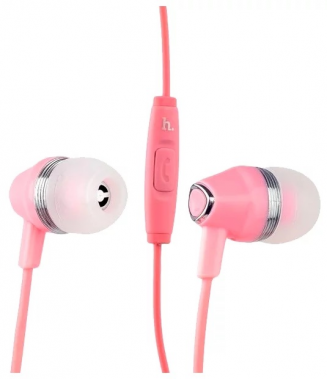 Наушники Hoco M4 Color Universal Earphone вставные (затычки) с микрофоном, цвет розовый