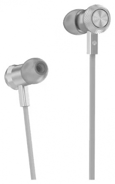 Наушники Hoco M7 Universal Metal Earphones вставные (затычки) с микрофоном, цвет серебряный