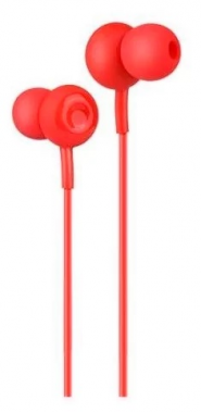 Наушники Hoco M24 Leyo Universal Earphone вставные (затычки) с микрофоном, цвет красный