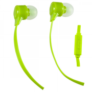 Наушники Perfeo Handy вставные (затычки) с микрофоном, цвет зеленый