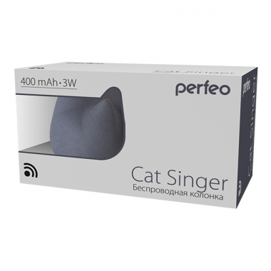 Bluetooth-колонка Perfeo, Cat singer, Bluetooth, цвет светло-серый