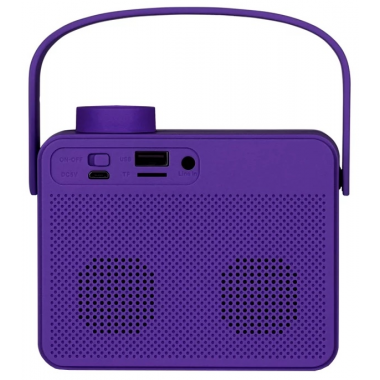 Портативная акустика Sven PS-72, 1.0, FM-тюнер, USB, microSD, Bluetooth, фиолетовая с ручкой