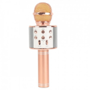 Микрофон караоке беспроводной WS-858, цвет розовое золото
