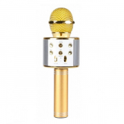 Микрофон караоке беспроводной WS-858, цвет золотой